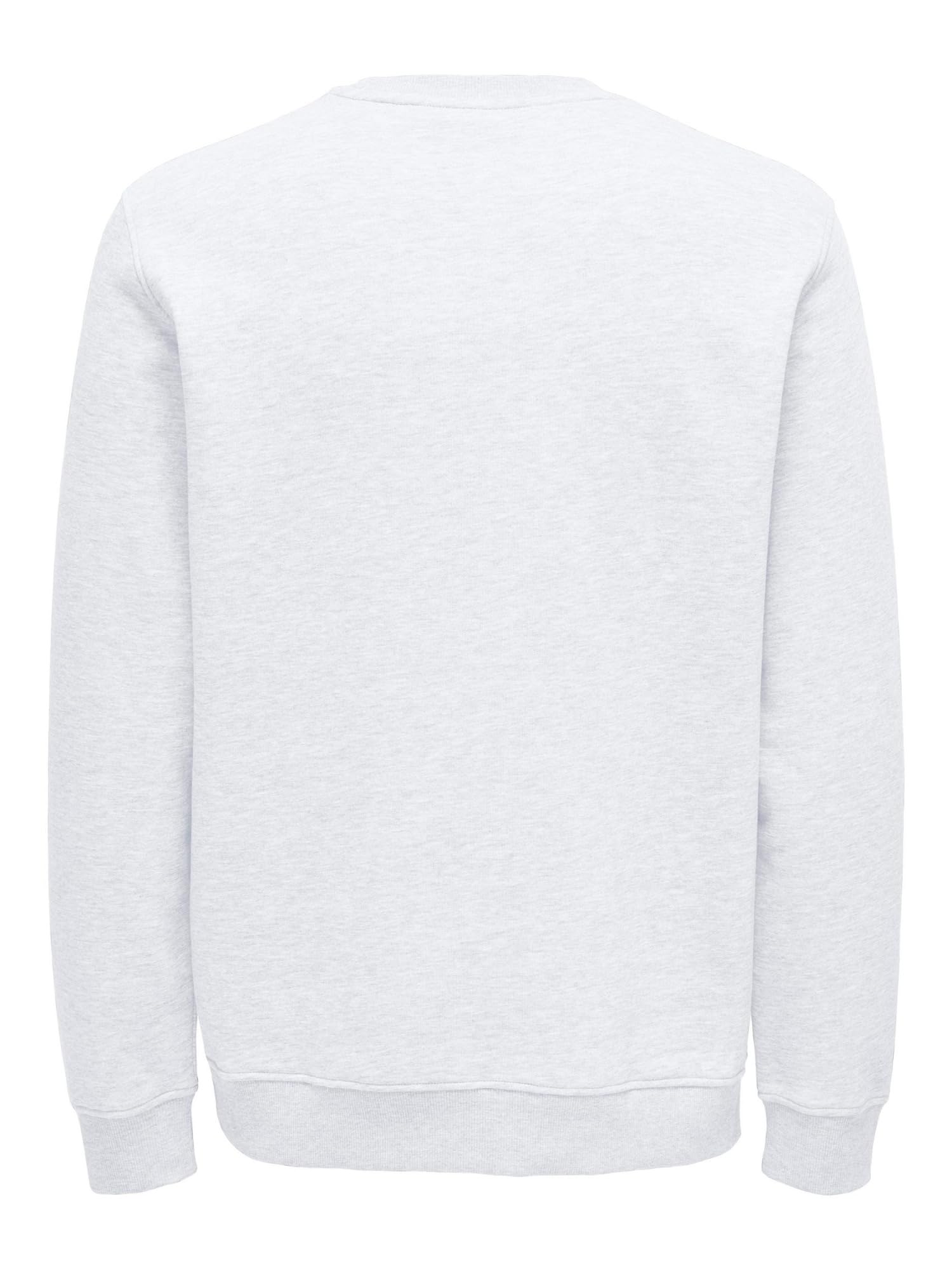 ONLY & SONS Regular Logo Crew maglione uomo bianco-nero cotone
