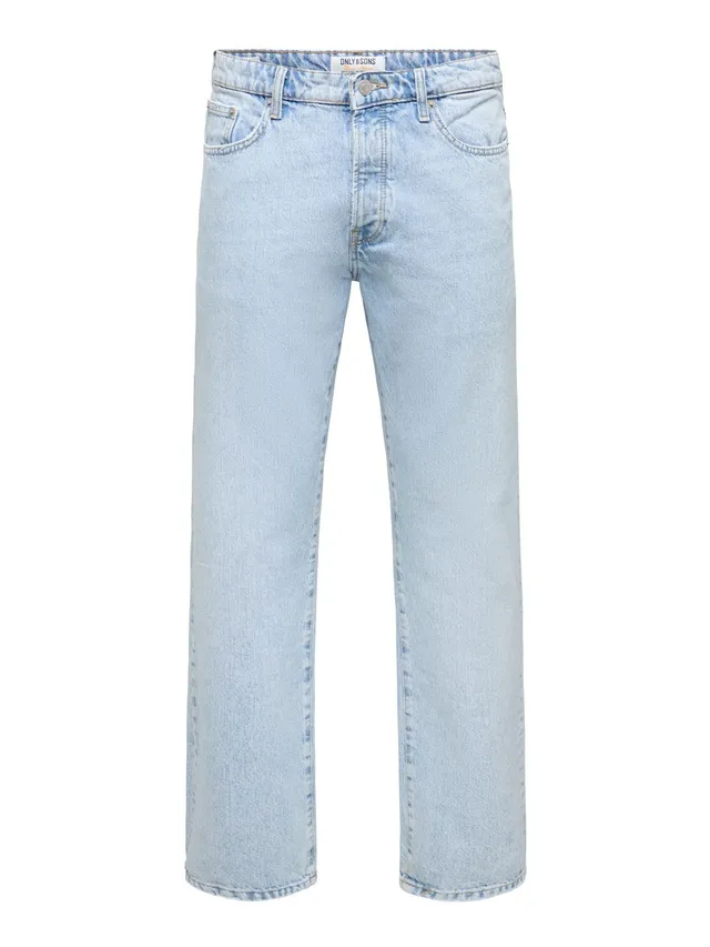 ONLY & SONS Onsedge jeans uomo dritti vita media cotone
