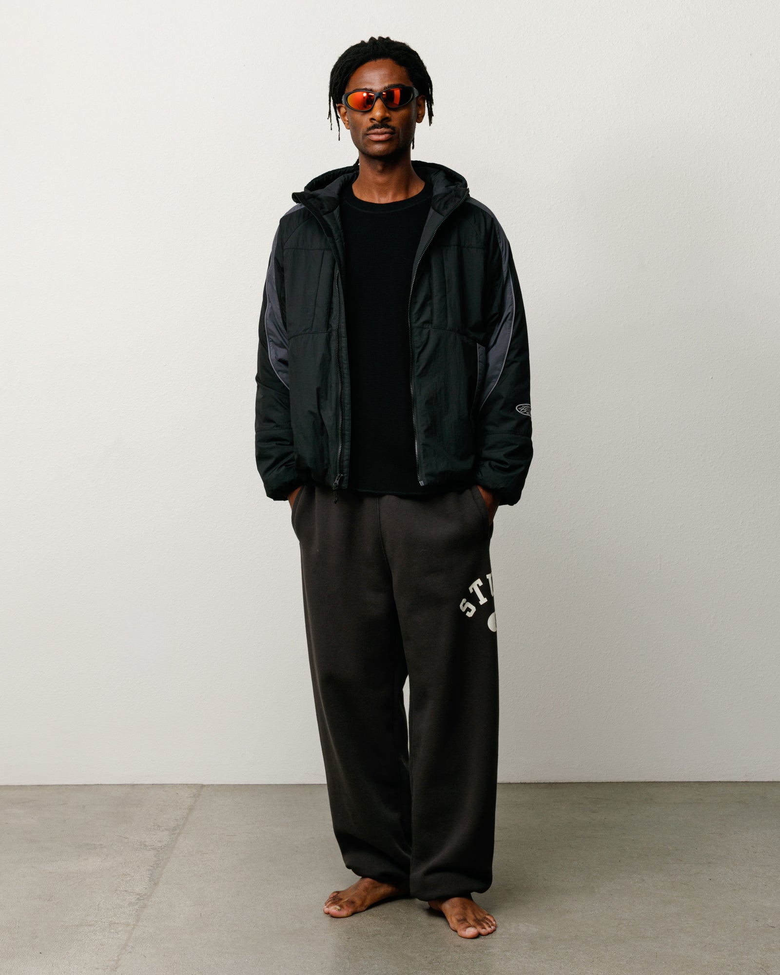 Stussy Varsity Fleece Pant washed black 500gsm