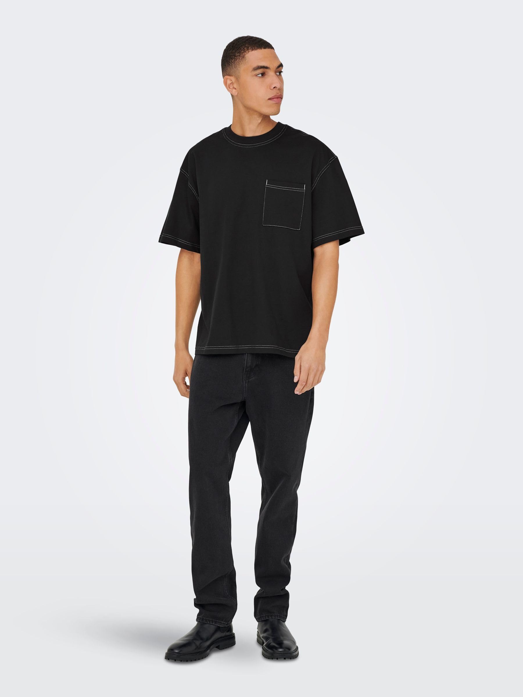 Only & Sons Larry Life T-Shirt Uomo Nero Cotone