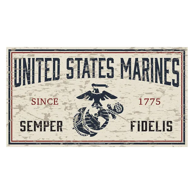 7.62 Design USMC Chipped Targa PVC 28x51 cm Effetto Legno