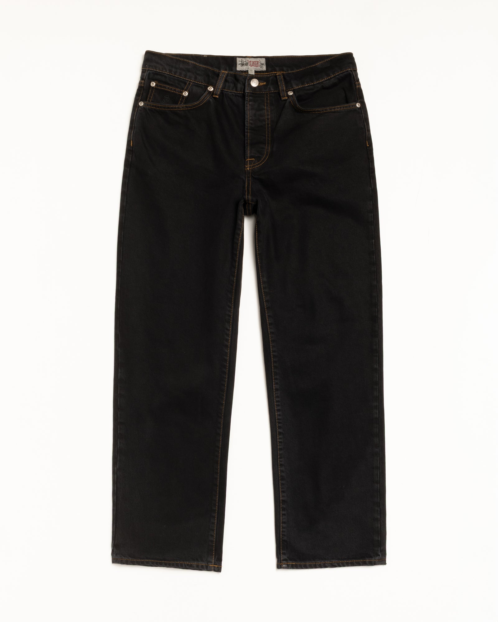 Stussy Classic Jean Denim jeans nero washed black cotone