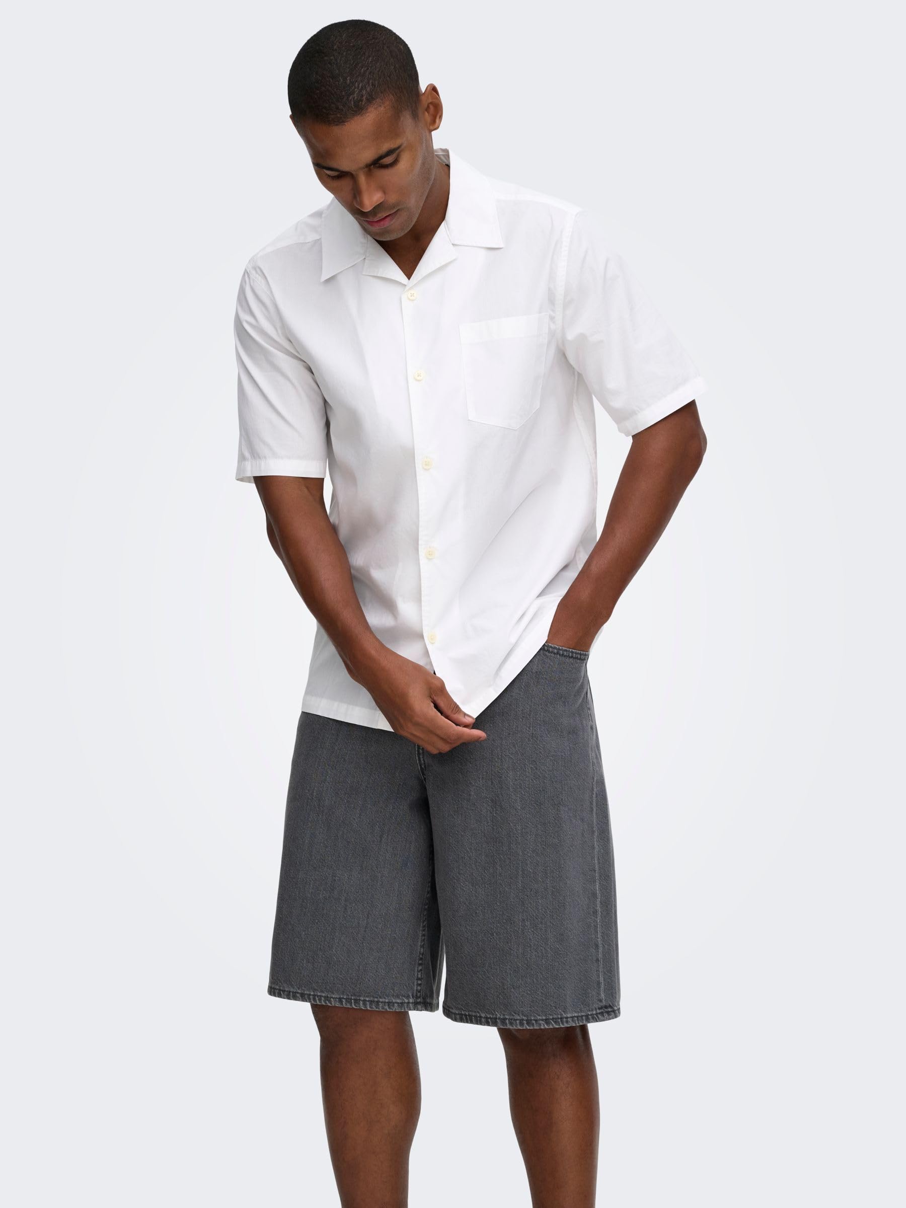 ONLY & SONS Onsremi Shorts Uomo XL Denim Blu Wide