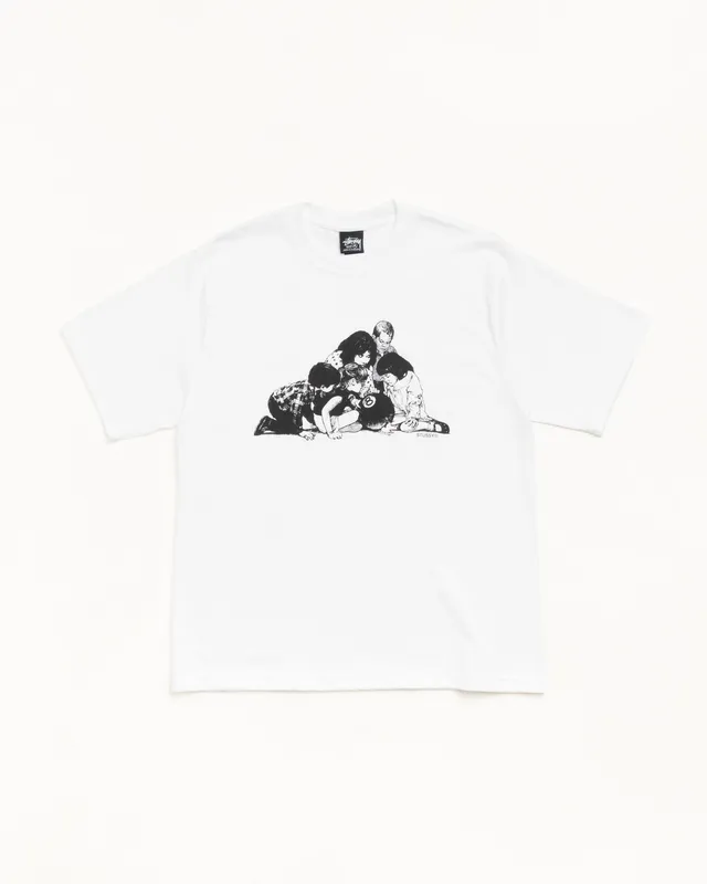 Stussy Kids Tee t-shirt bianca cotone 220 gsm