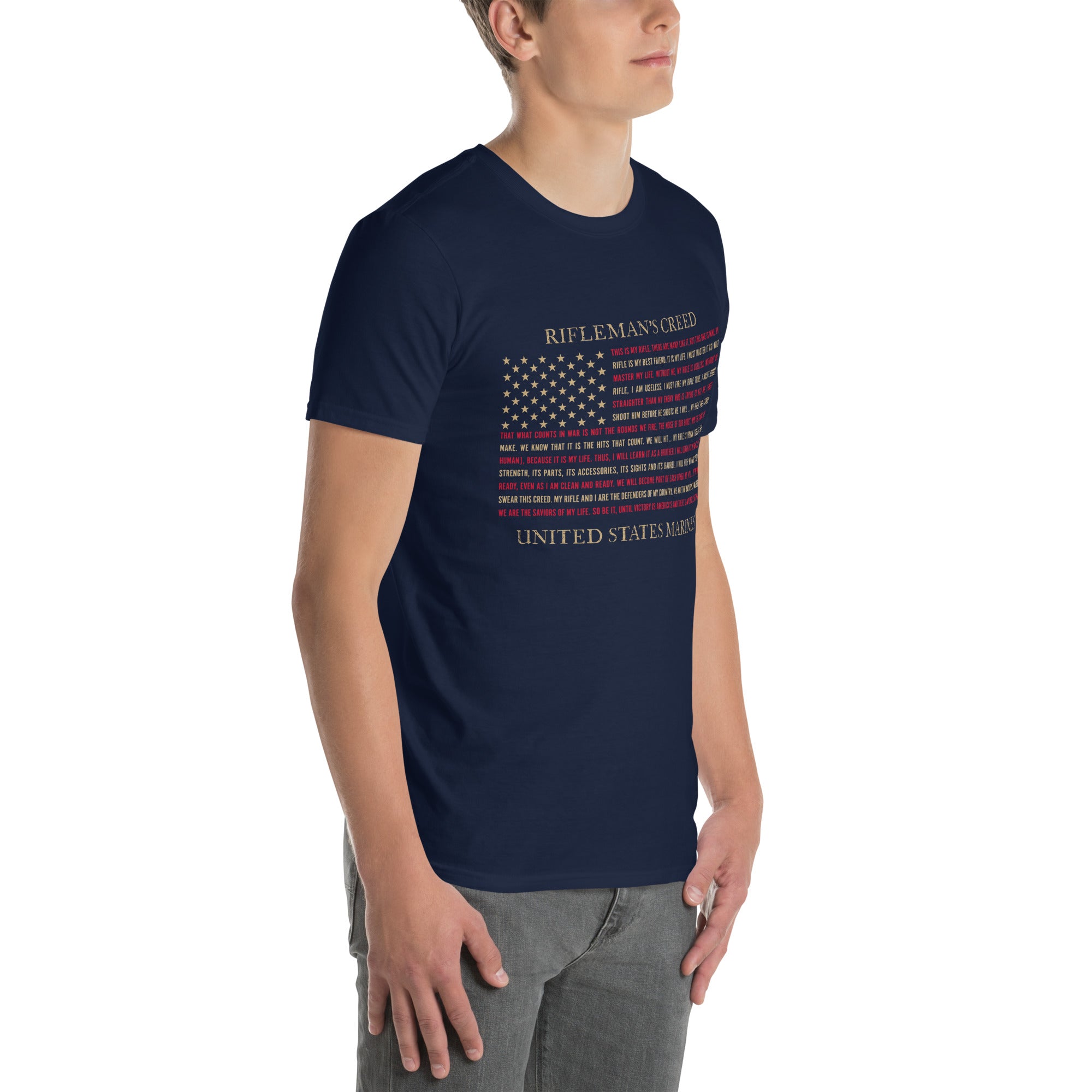 7.62 Design T-Shirts maglietta USMC Rifleman Creed nera cotone