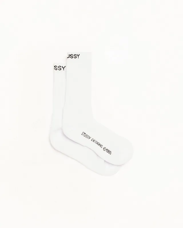 Stussy Athletic Crew Sock calzini bianchi cotone