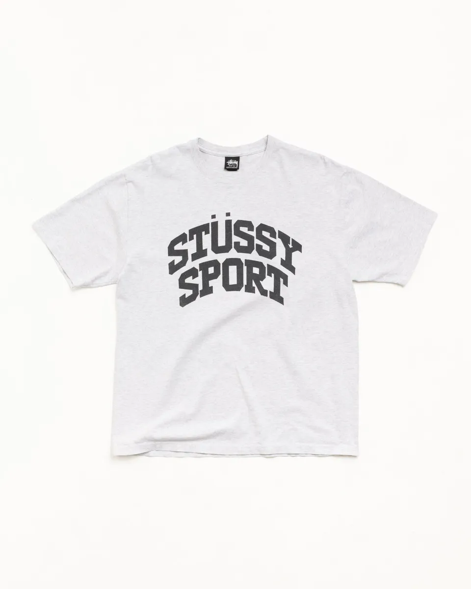 Stussy Block Sport Tee t-shirt ash heather 100% cotone