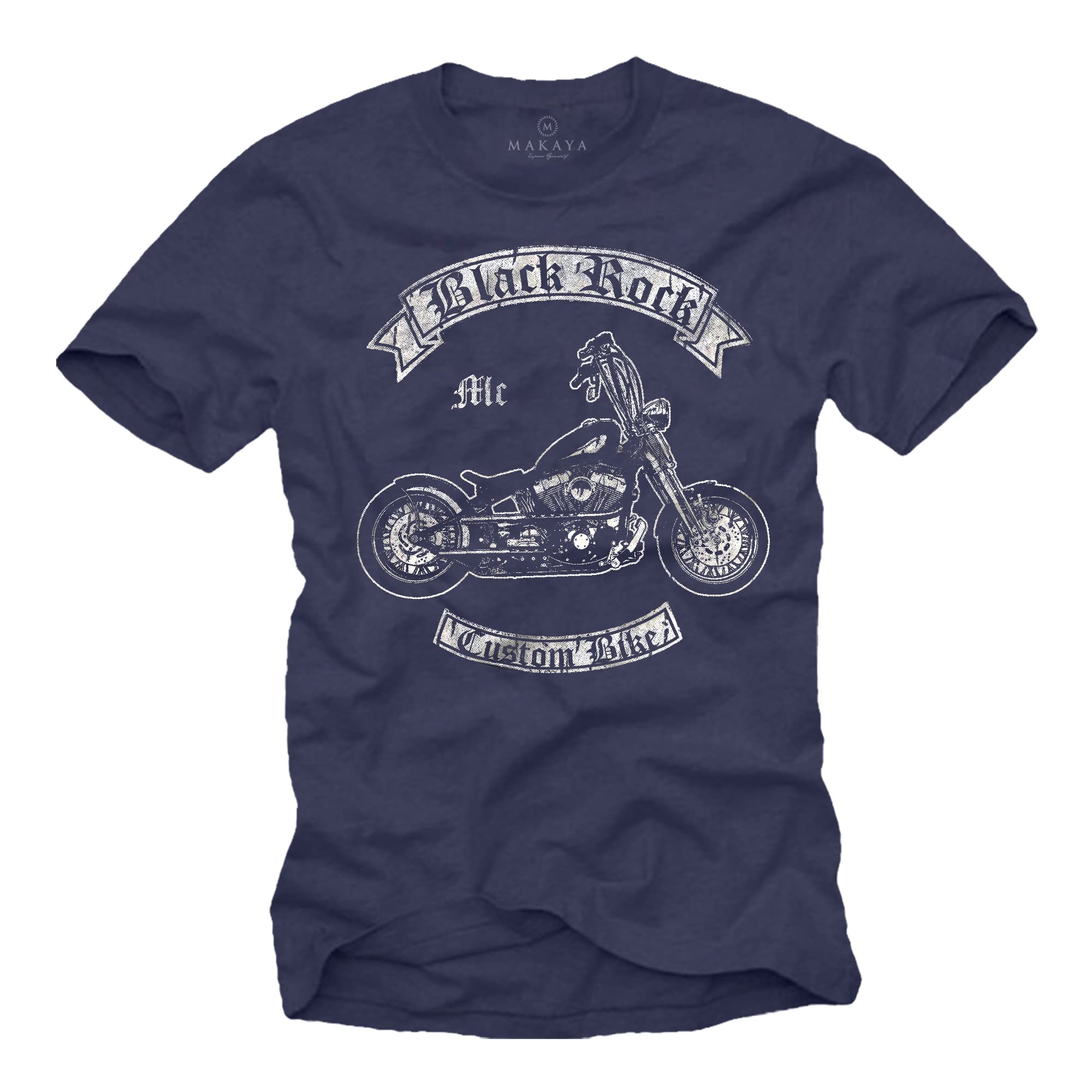 MAKAYA Moto maglietta uomo biker 100% cotone