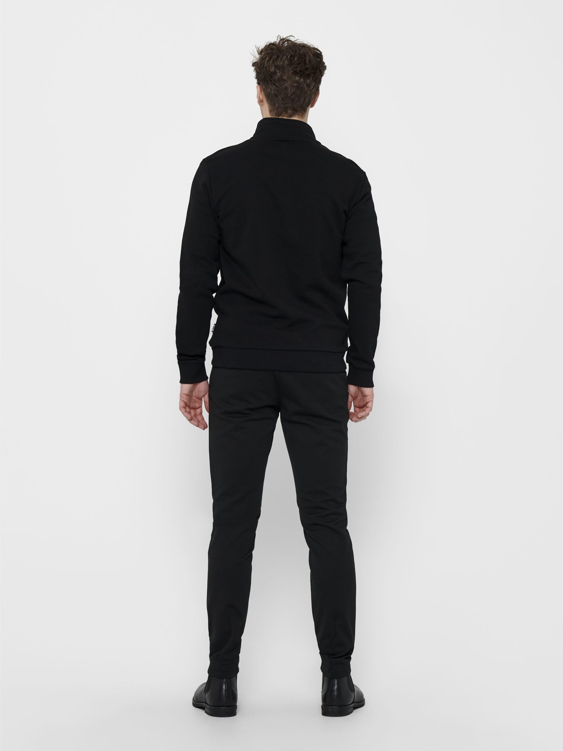 Only & Sons Onsceres felpa uomo mezza zip L nera