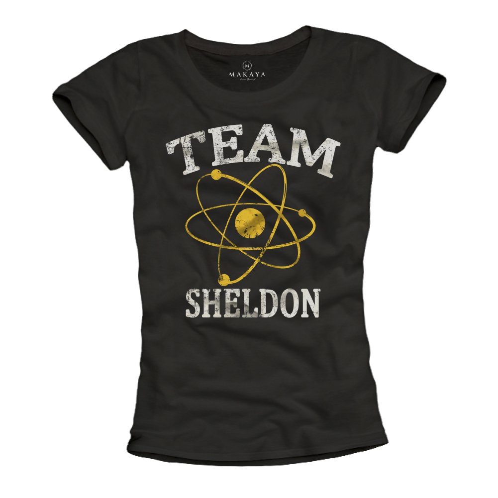 MAKAYA Nerd Team Sheldon maglietta donna nera M cotone
