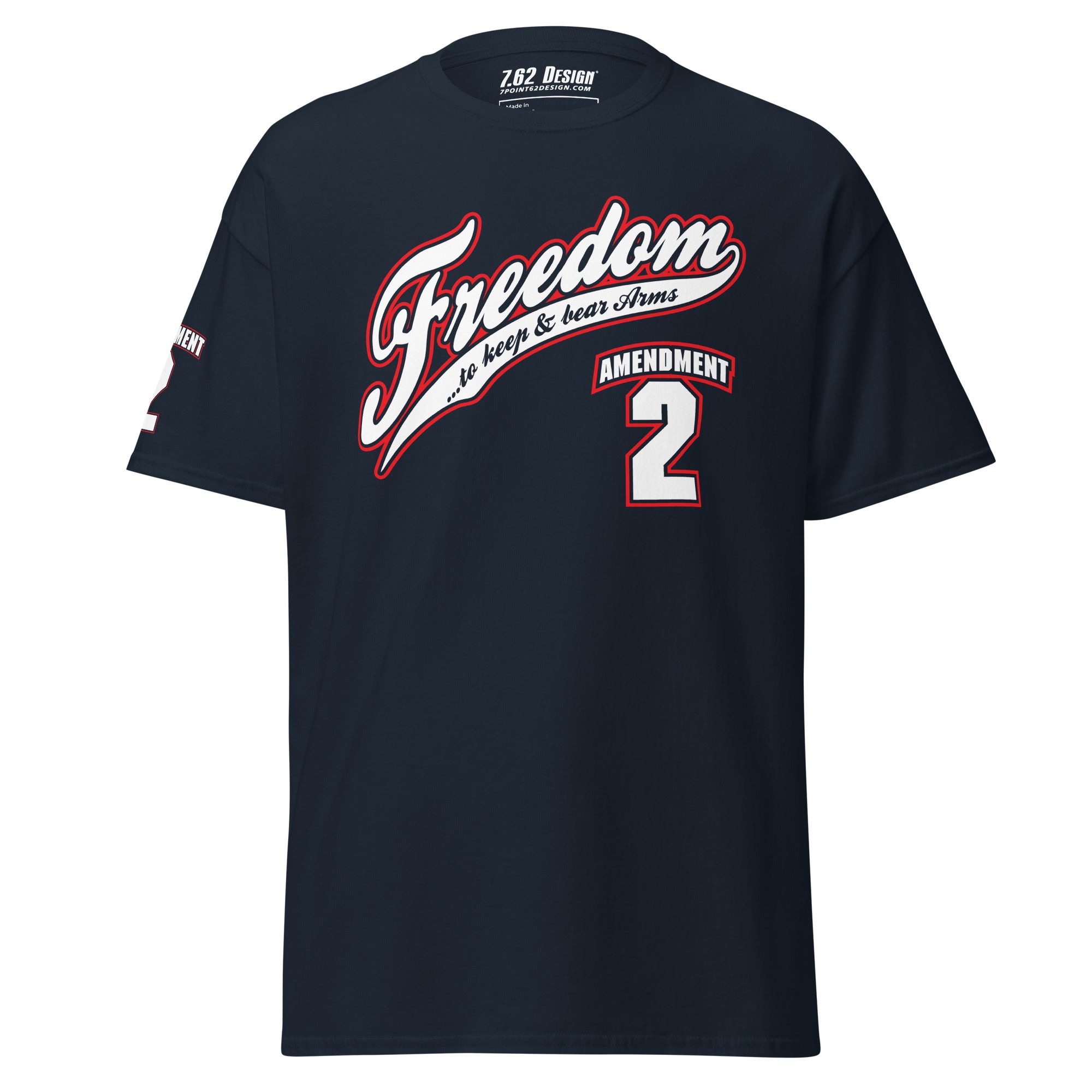 7.62 Design Freedom T-Shirt Cotone Blu Second Amendment