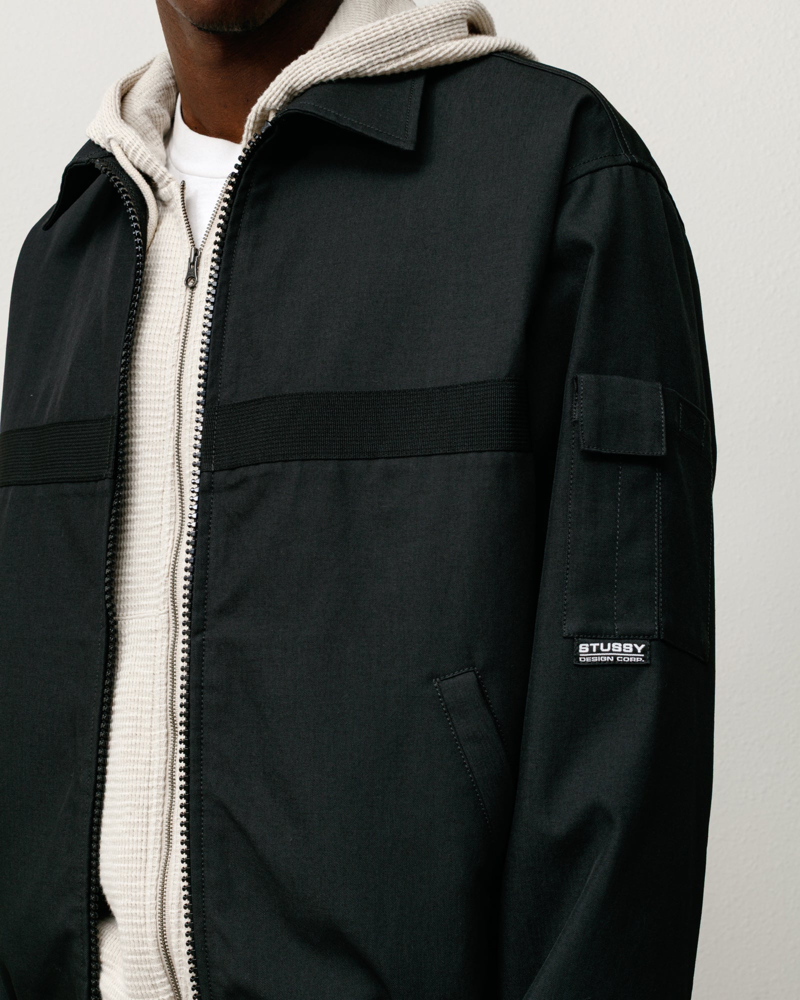 Stussy Mechanic Jacket giacca nera poliestere