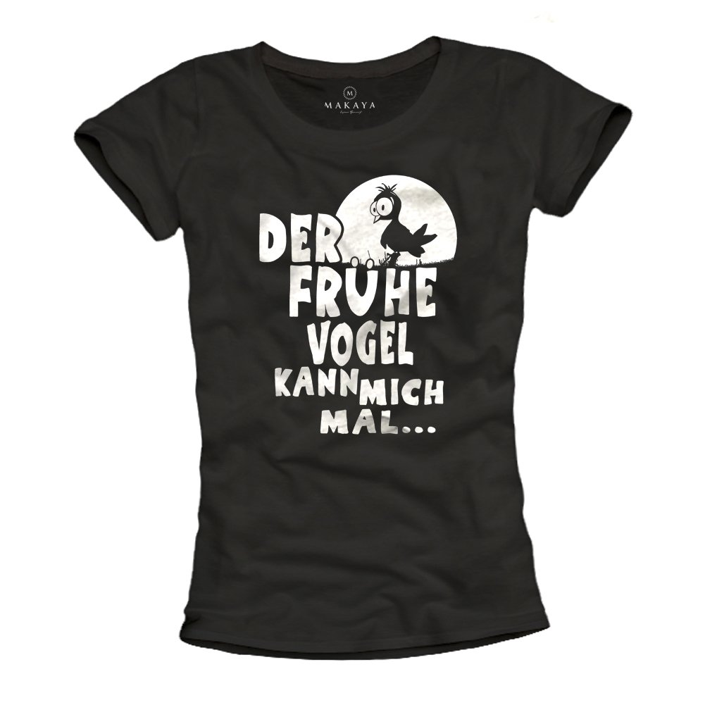 MAKAYA T-Shirt Donna Early Bird Scritta Cotone L