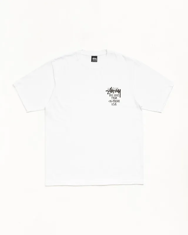 Stussy Big Love Tee T-Shirt Bianca 100% Cotone