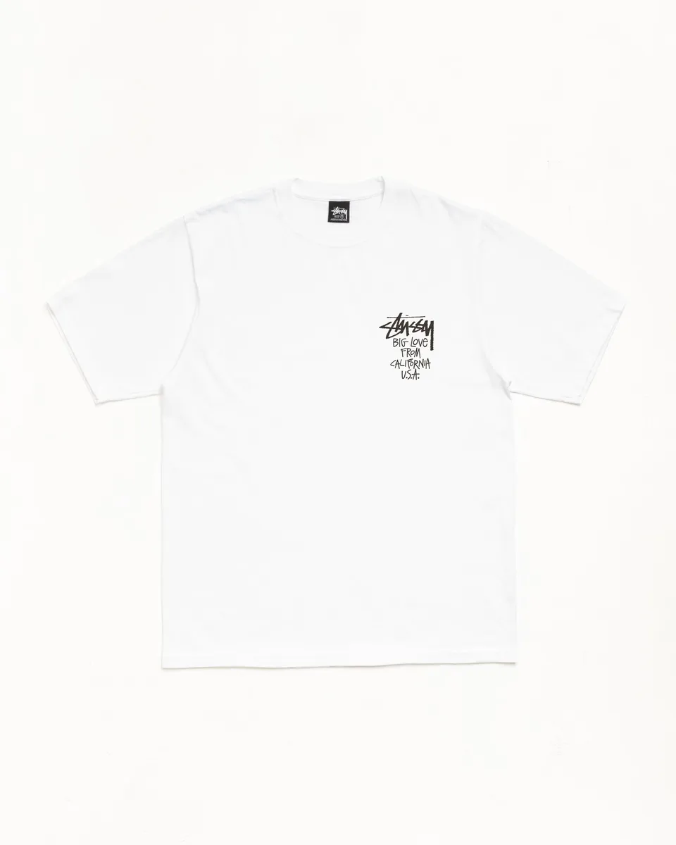 Stussy Big Love Tee T-Shirt Bianca 100% Cotone