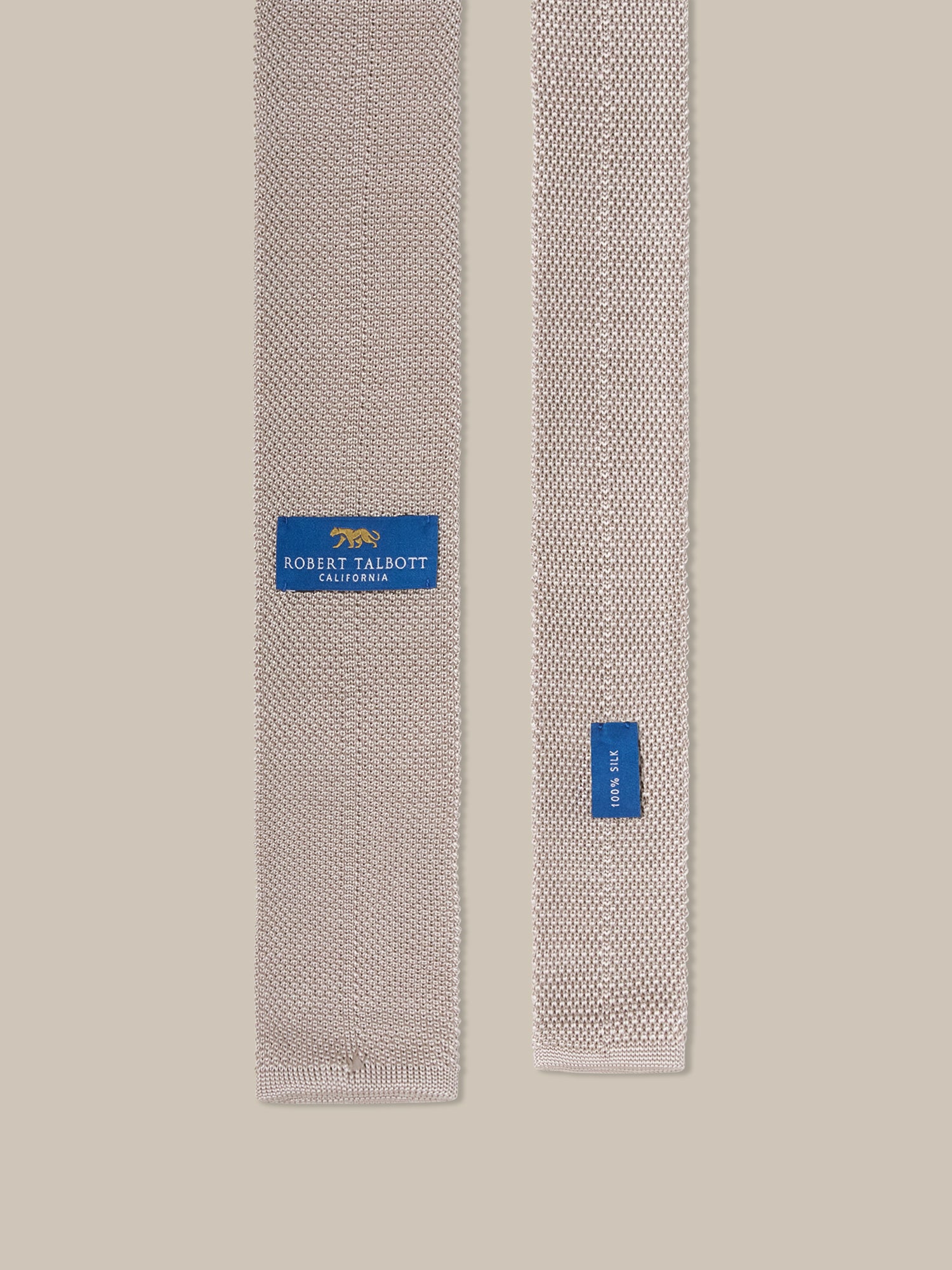 Robert Talbott Redford Silk Knit cravatta seta silver 150 cm