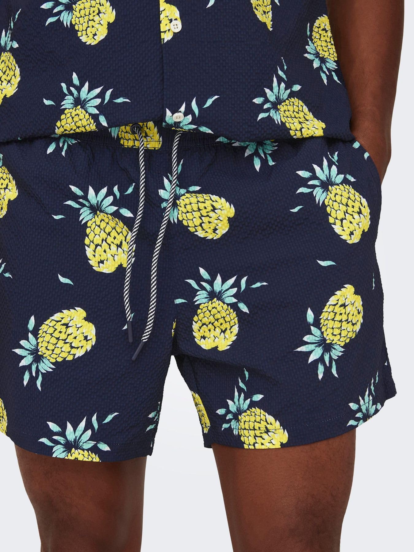 Only & Sons Costume Pantaloncino Uomo XXL Blu Fantasia