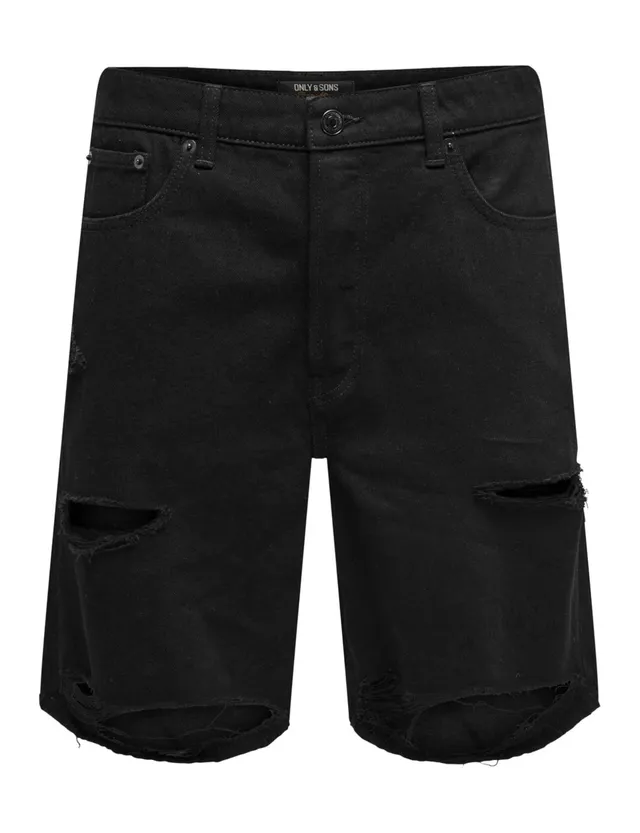 Only & Sons Onsfade Pantaloncini Jeans Uomo Nero Taglia M