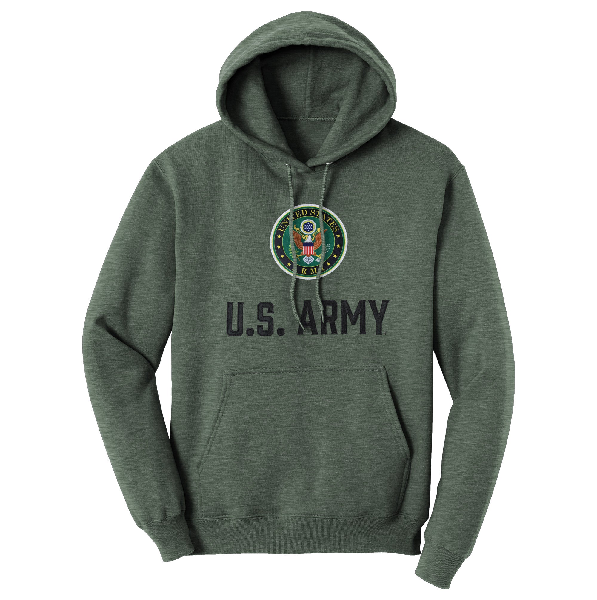 7.62 Design Army felpa uomo verde cappuccio cotone ricamata