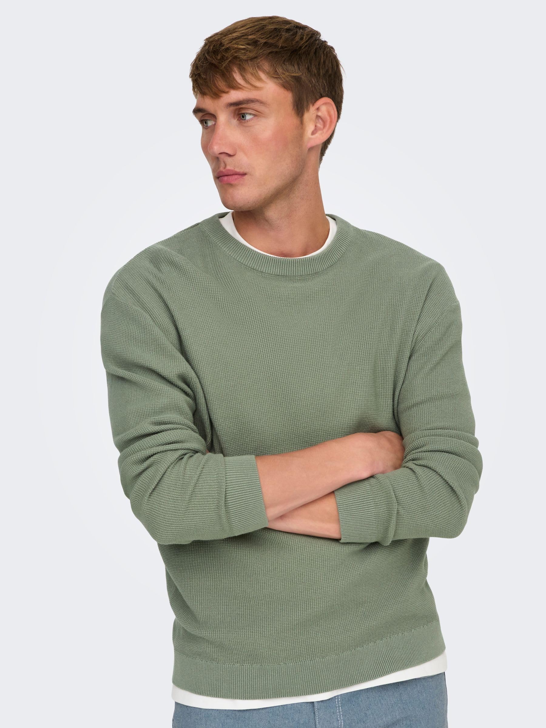 Only & Sons Onstony Pullover Maglione Uomo Nero Girocollo