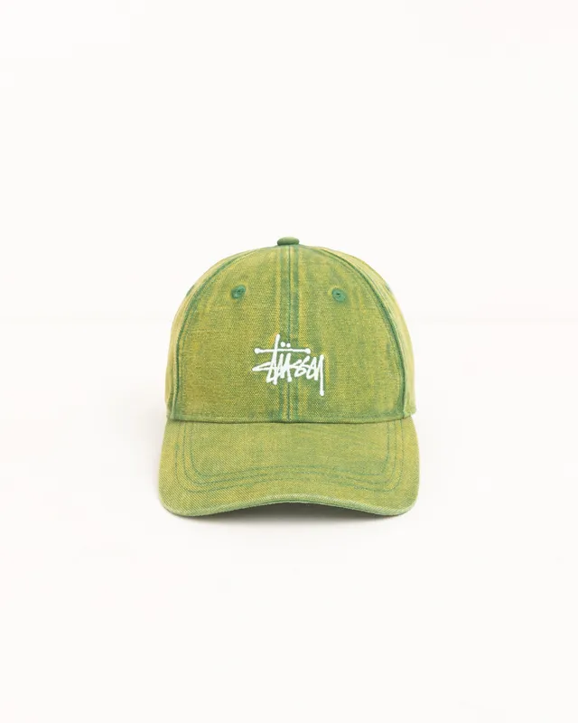 Stussy Washed Basic Cap cappello cotone pine taglia unica