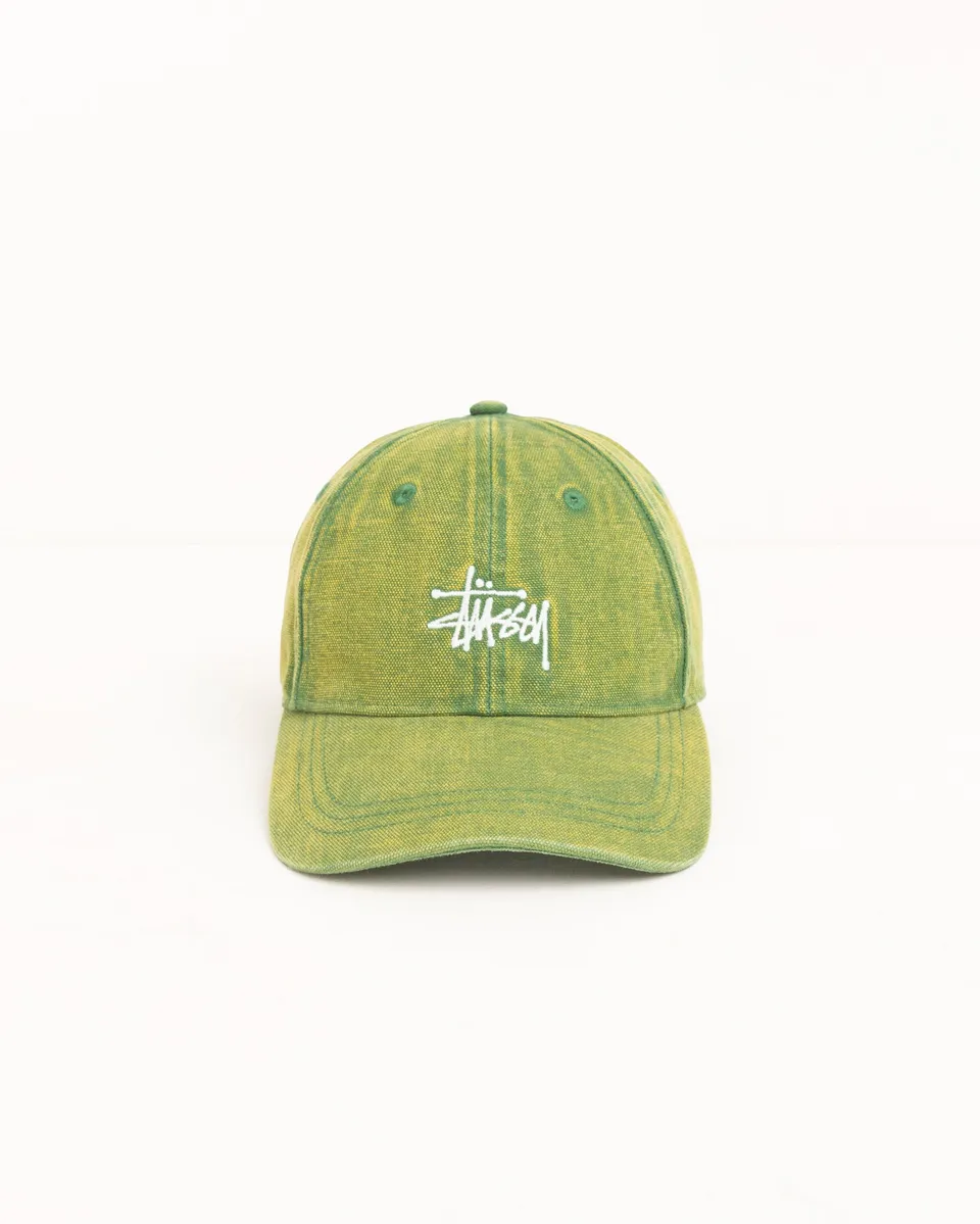Stussy Washed Basic Cap cappello cotone pine taglia unica
