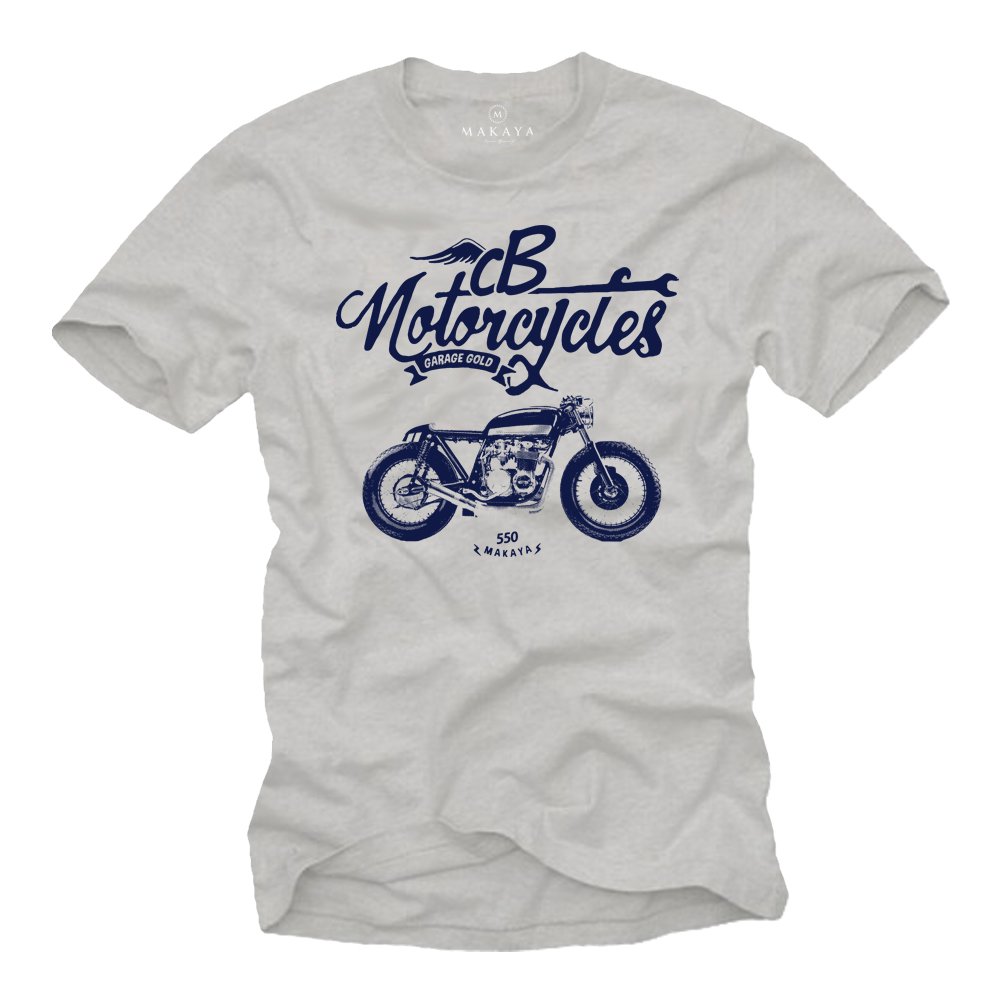 MAKAYA Moto Cafe Racer CB500 t-shirt uomo cotone taglia L