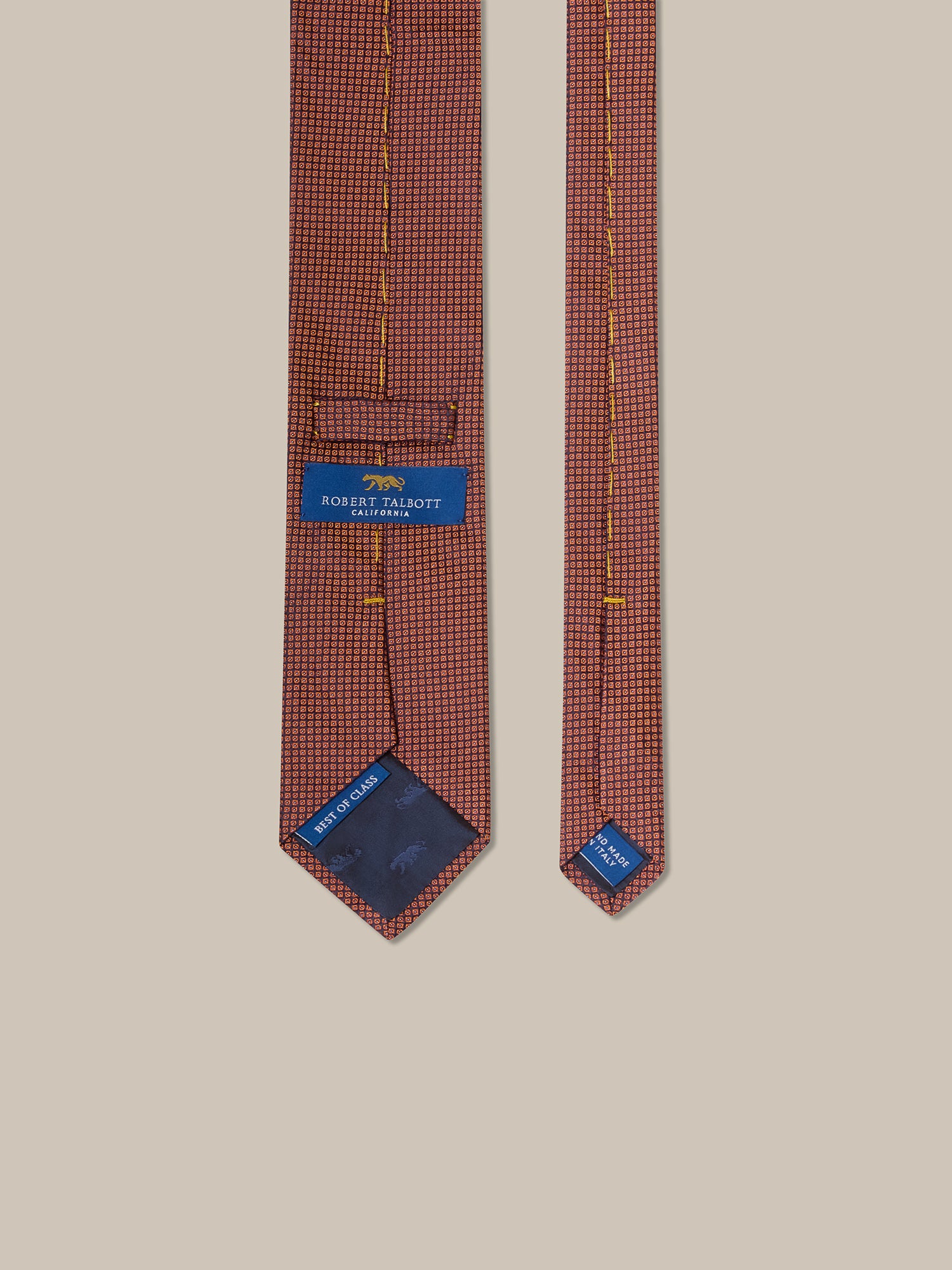 Robert Talbott Robert Micro Neat cravatta seta arancione