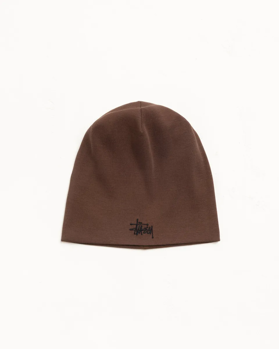 Stussy Jersey Skullcap Berretto Marrone One Size Cotone