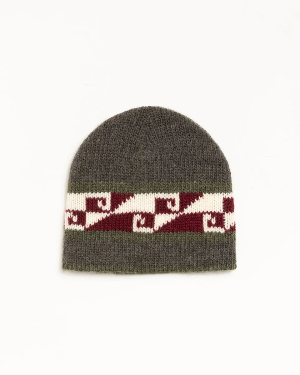Stussy Waves Skullcap berretto Charcoal jacquard lana