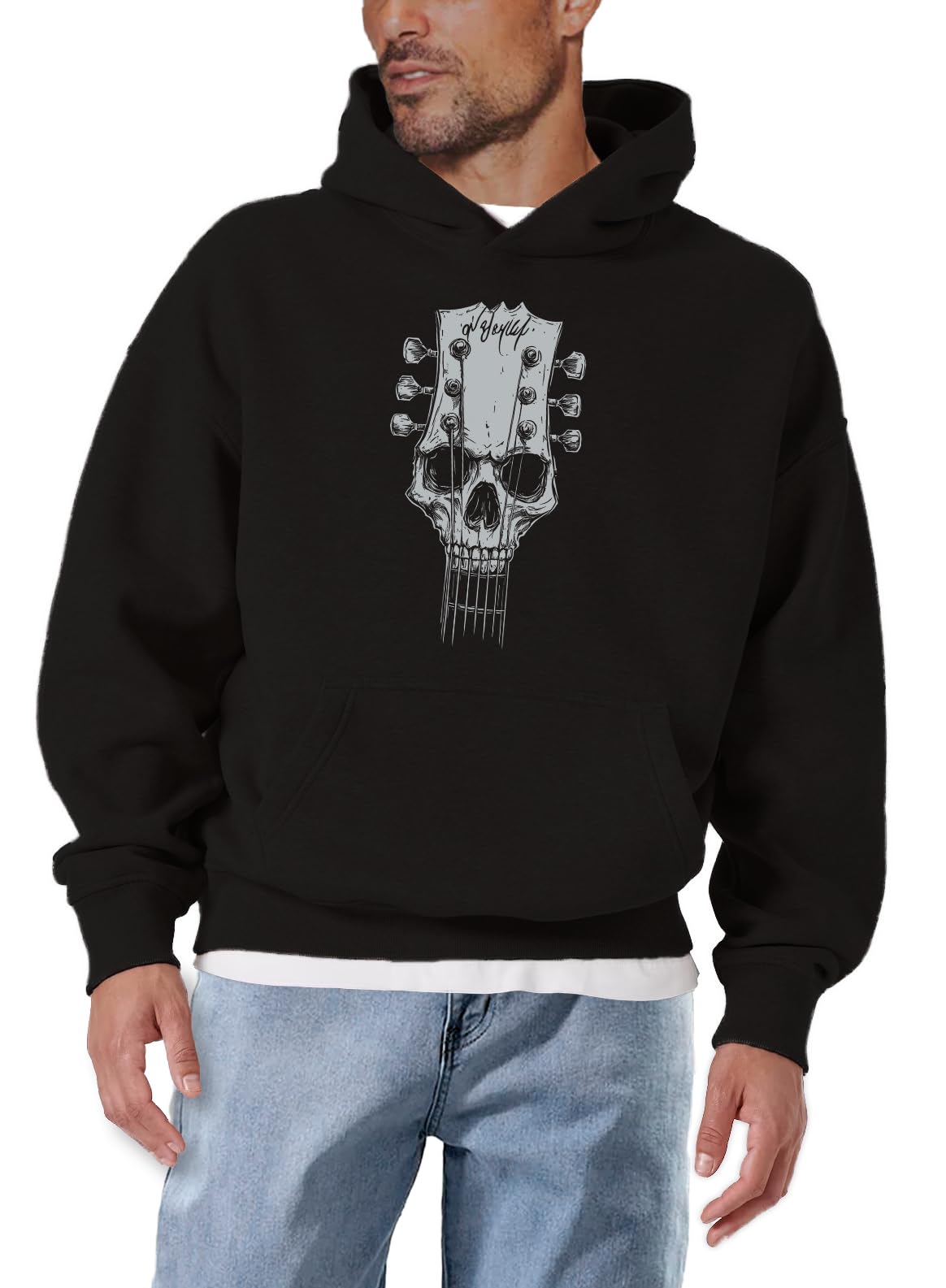 MAKAYA Hard Rock felpa con cappuccio uomo XL teschio