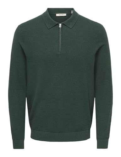 Only & Sons Onsloui Zip polo uomo nera micro knit