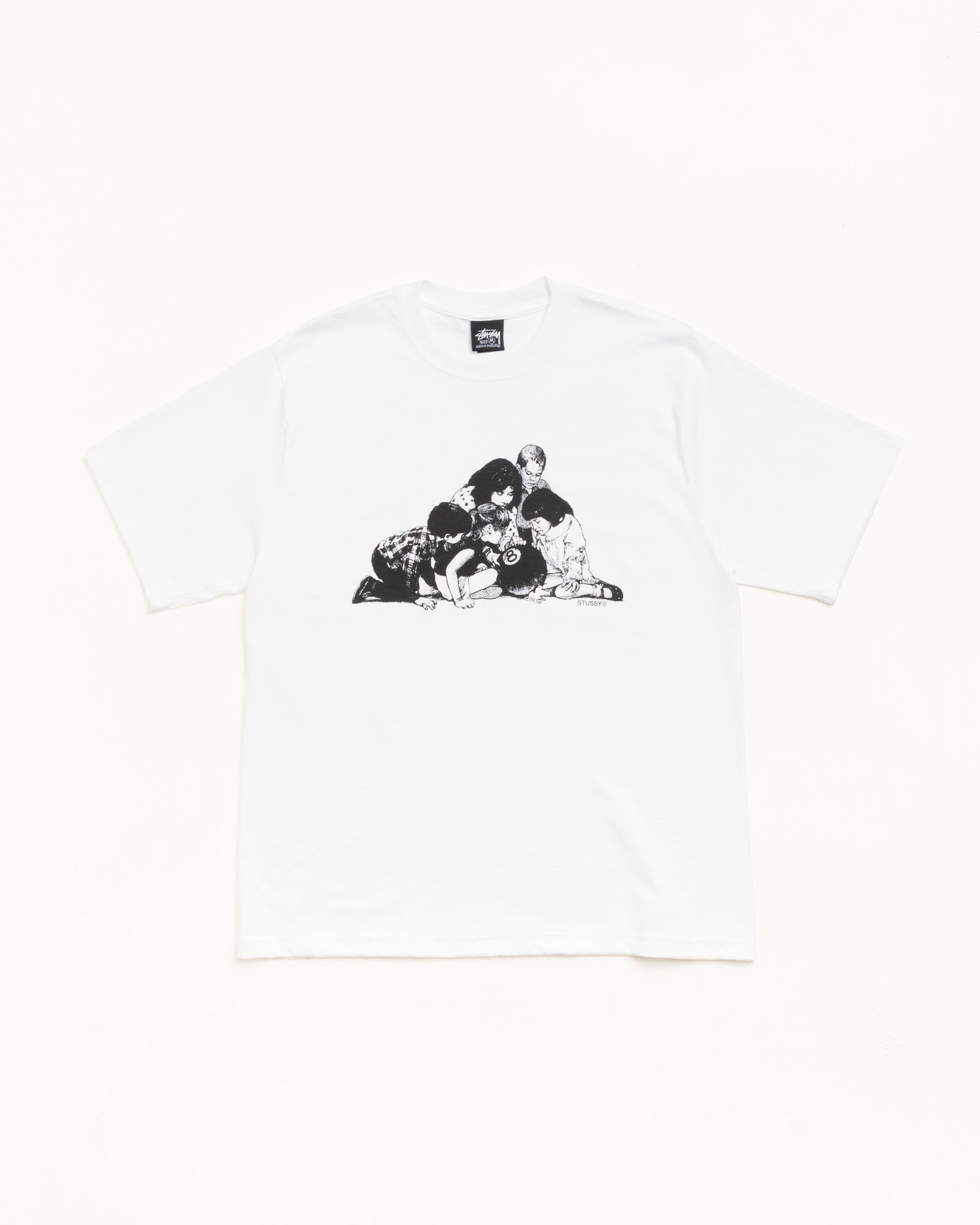 Stussy Kids Tee t-shirt bianca cotone 220 gsm