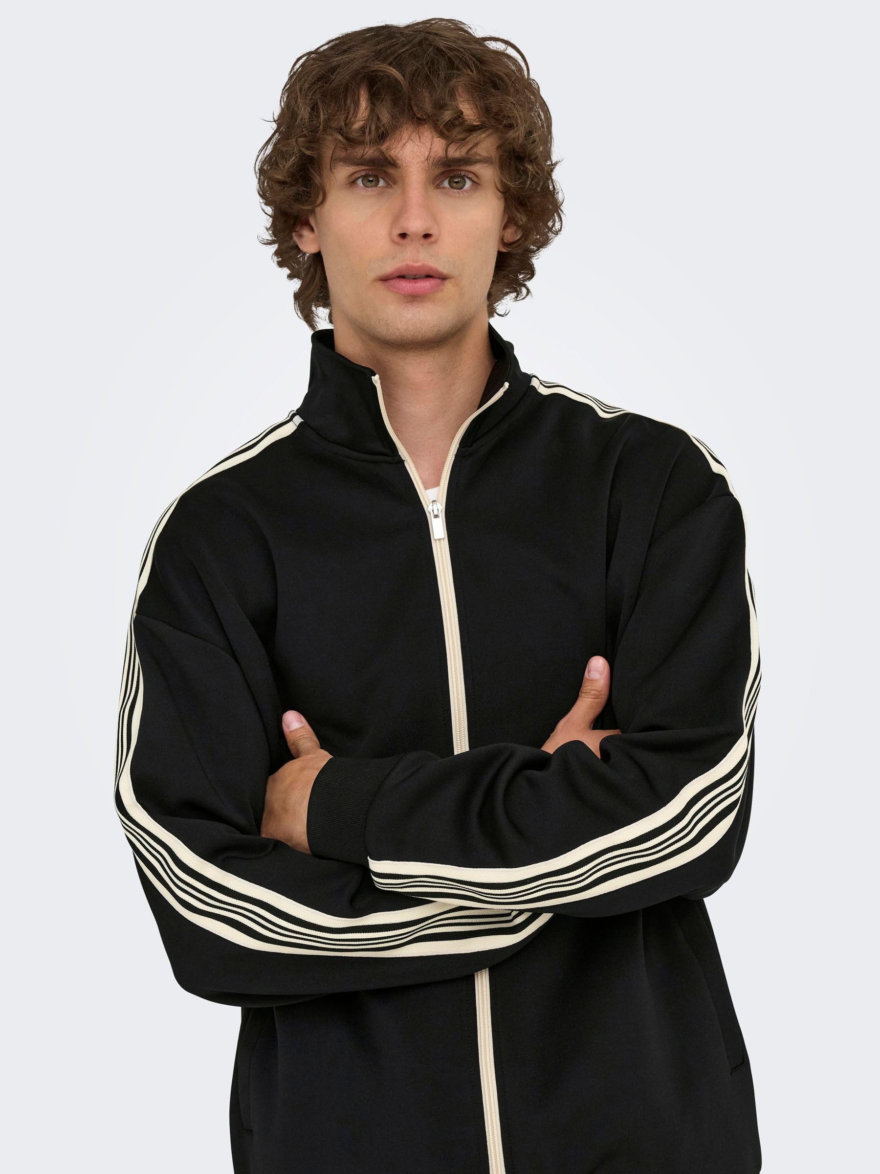 Only & Sons Onsriber Cardigan Felpa Uomo XL Zip Collo Alto