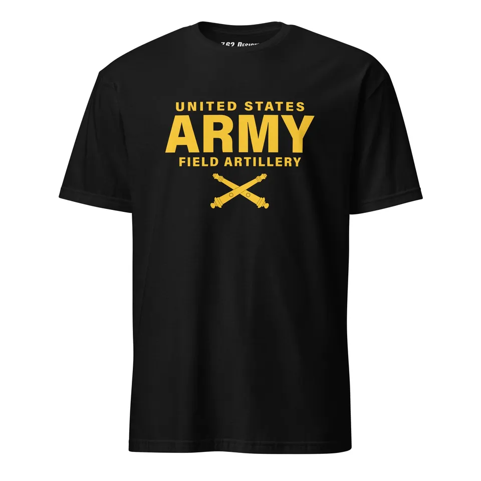 7.62 Design US Army Field Artillery T-Shirt uomo nera cotone