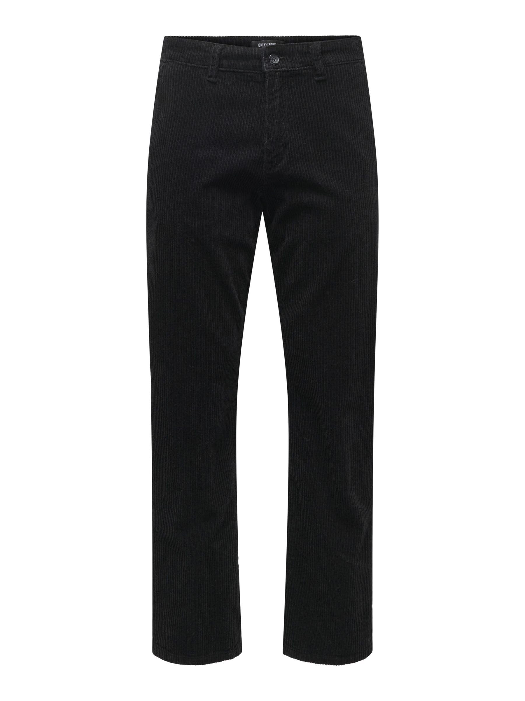 ONLY & SONS velluto pantaloni uomo nero 28W/32L larga