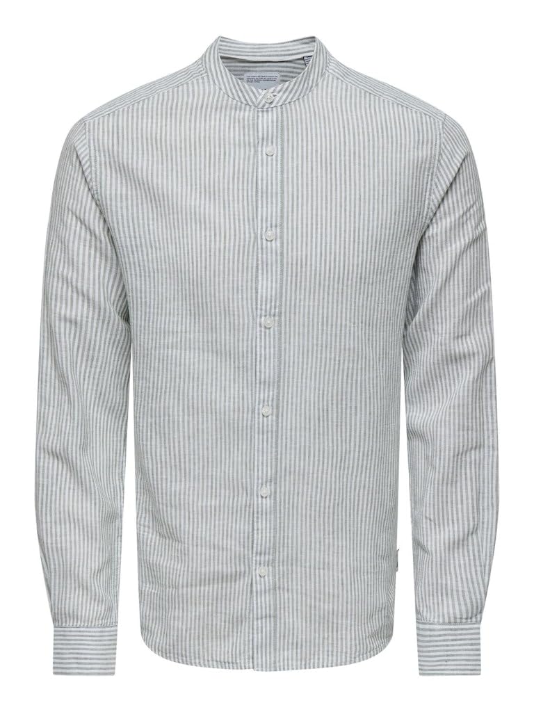 ONLY & SONS Onscaiden Life camicia lino righe M