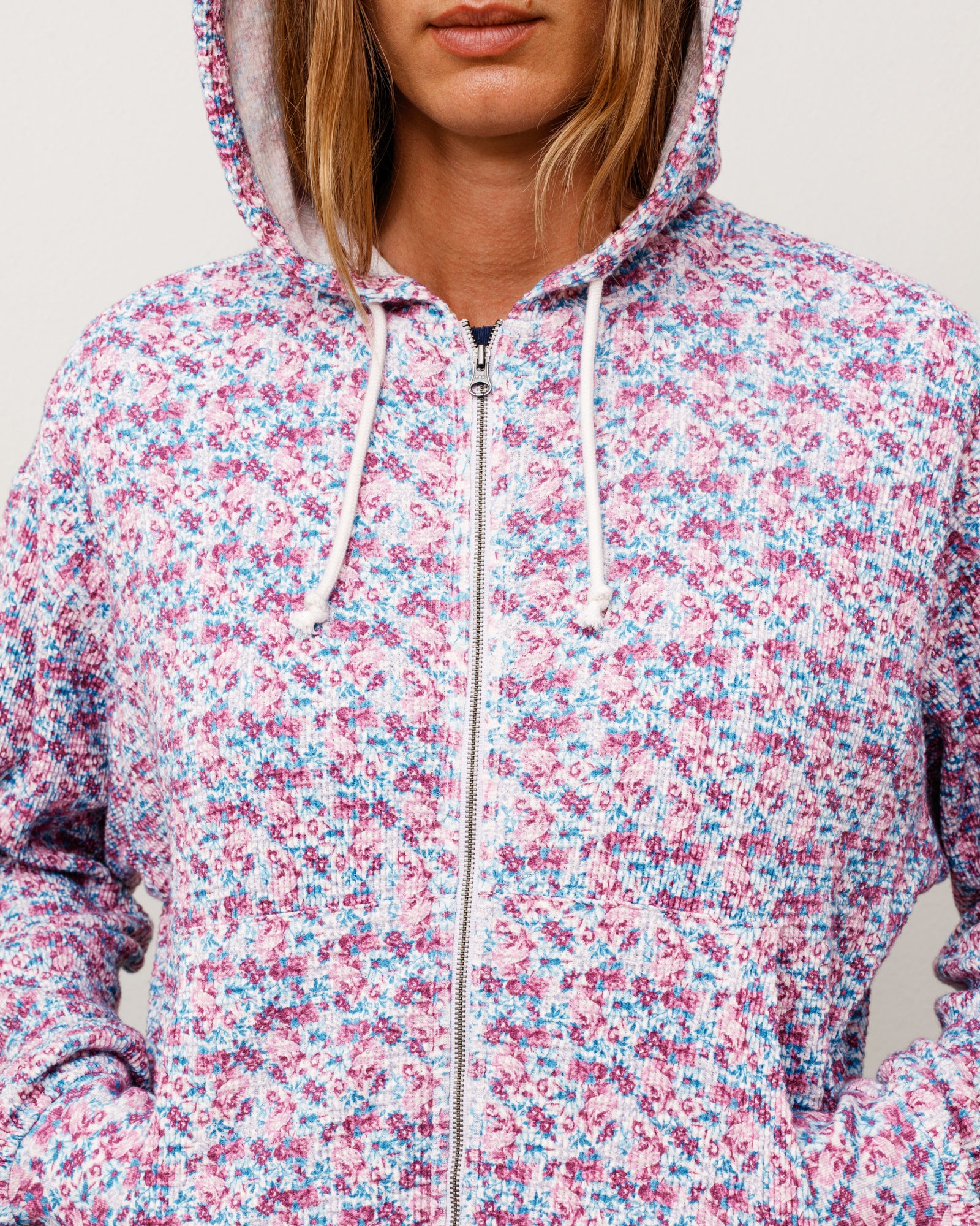 Stussy Lightweight Thermal Hoodie Felpa Floral Cotone