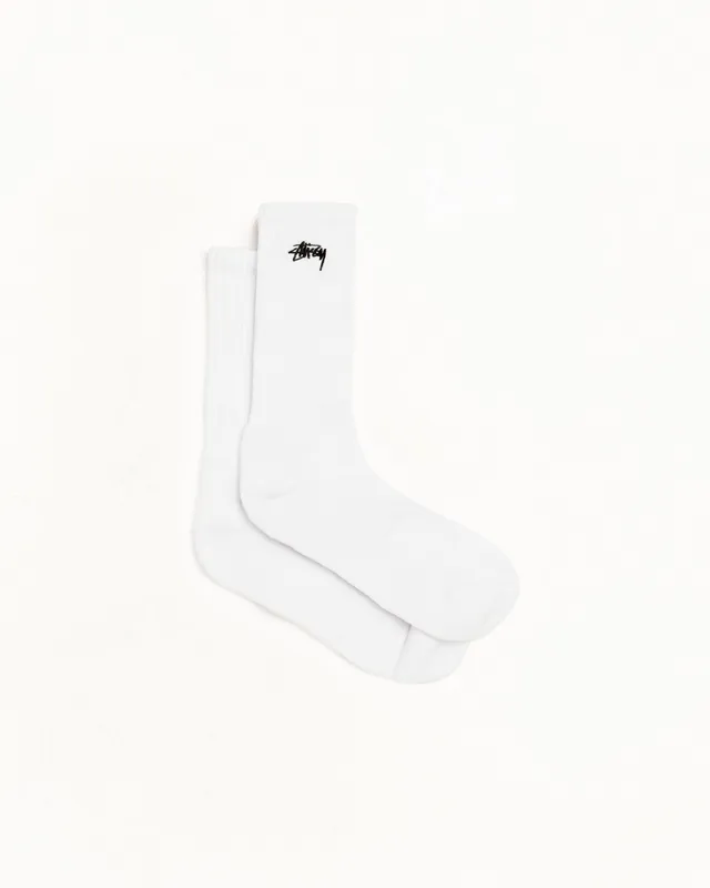 Stussy Crew Socks 3 Pack calze bianche cotone