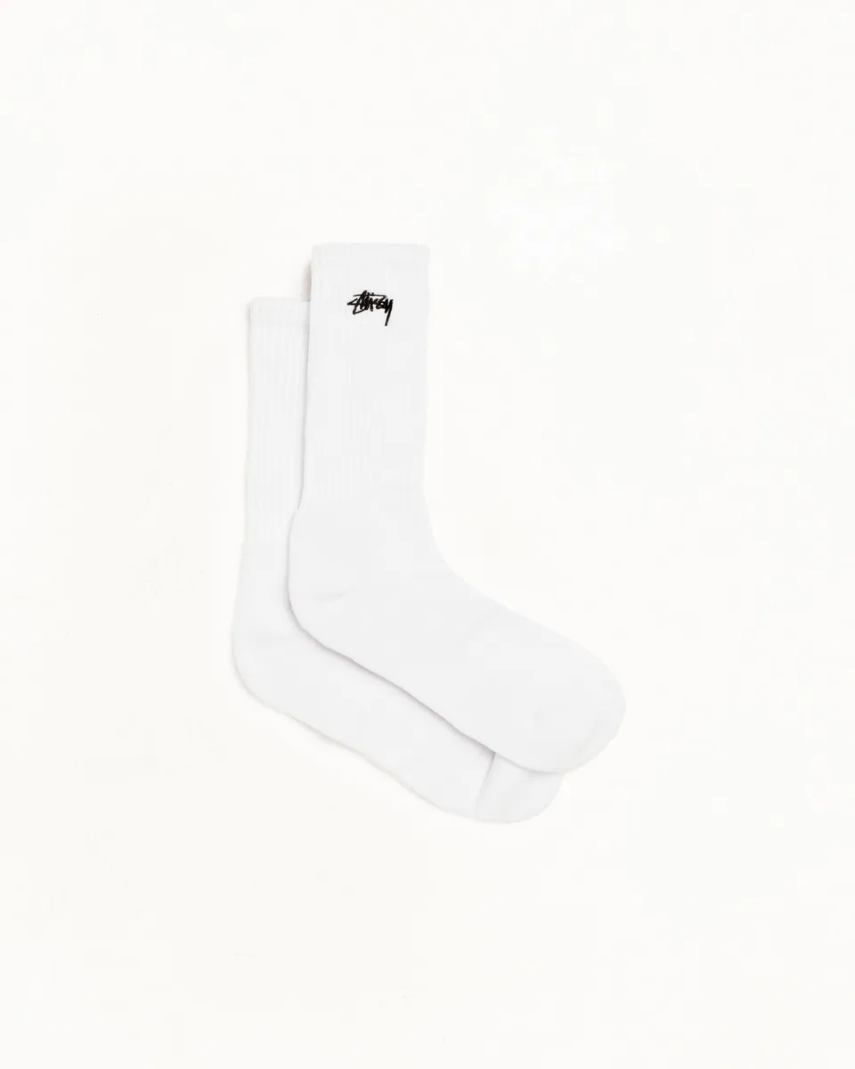 Stussy Crew Socks 3 Pack calze bianche cotone