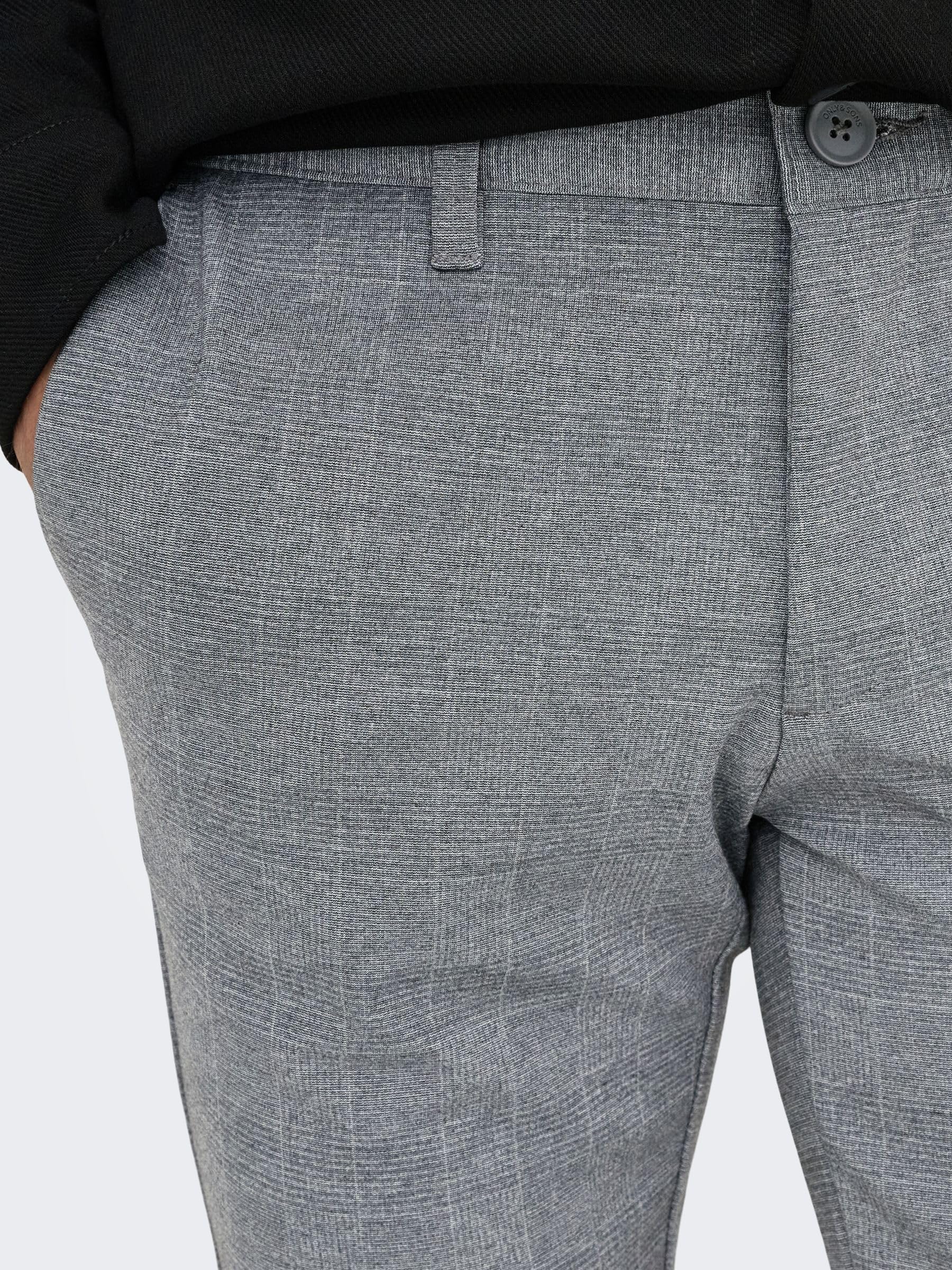 Only & Sons Onsmark Check Pants chino uomo 33W/34L nero