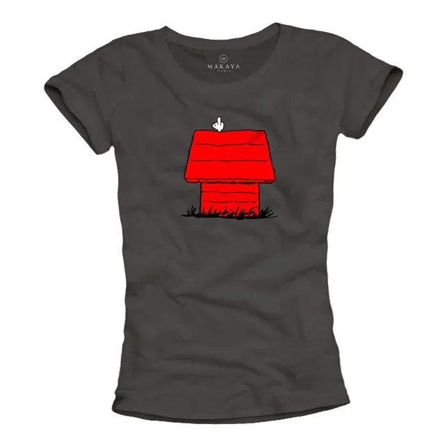 MAKAYA T-Shirt Donna Dog Cane Maglietta L Cotone