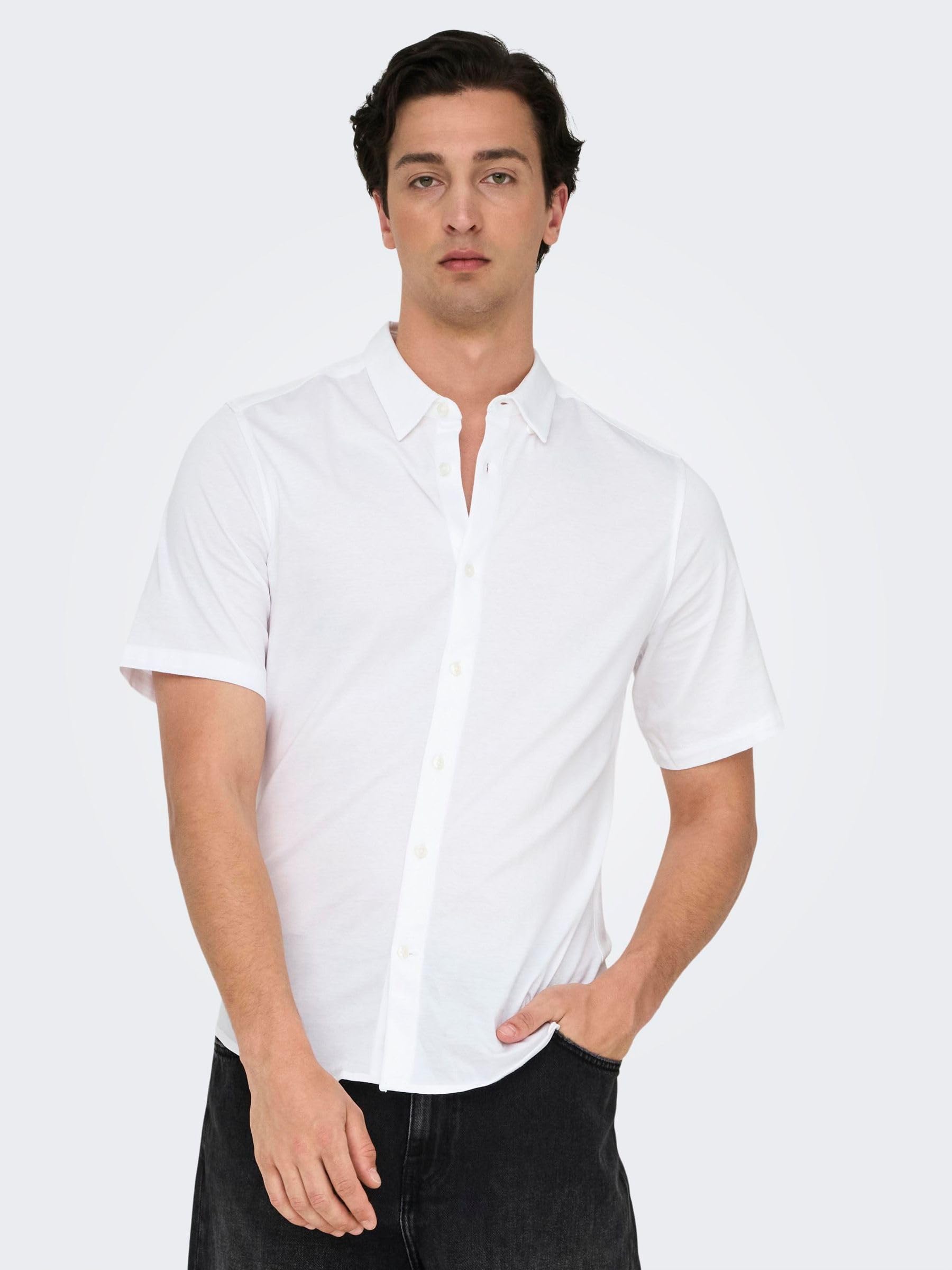 Only & Sons Onsrobin S camicia maniche corte bianca