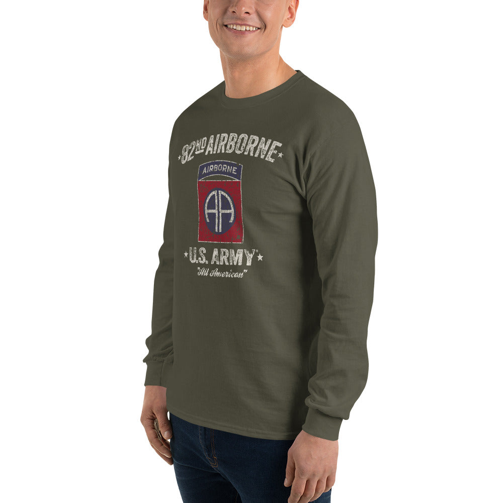 7.62 Design 82nd Airborne Black Ink T-Shirt manica lunga nera cotone
