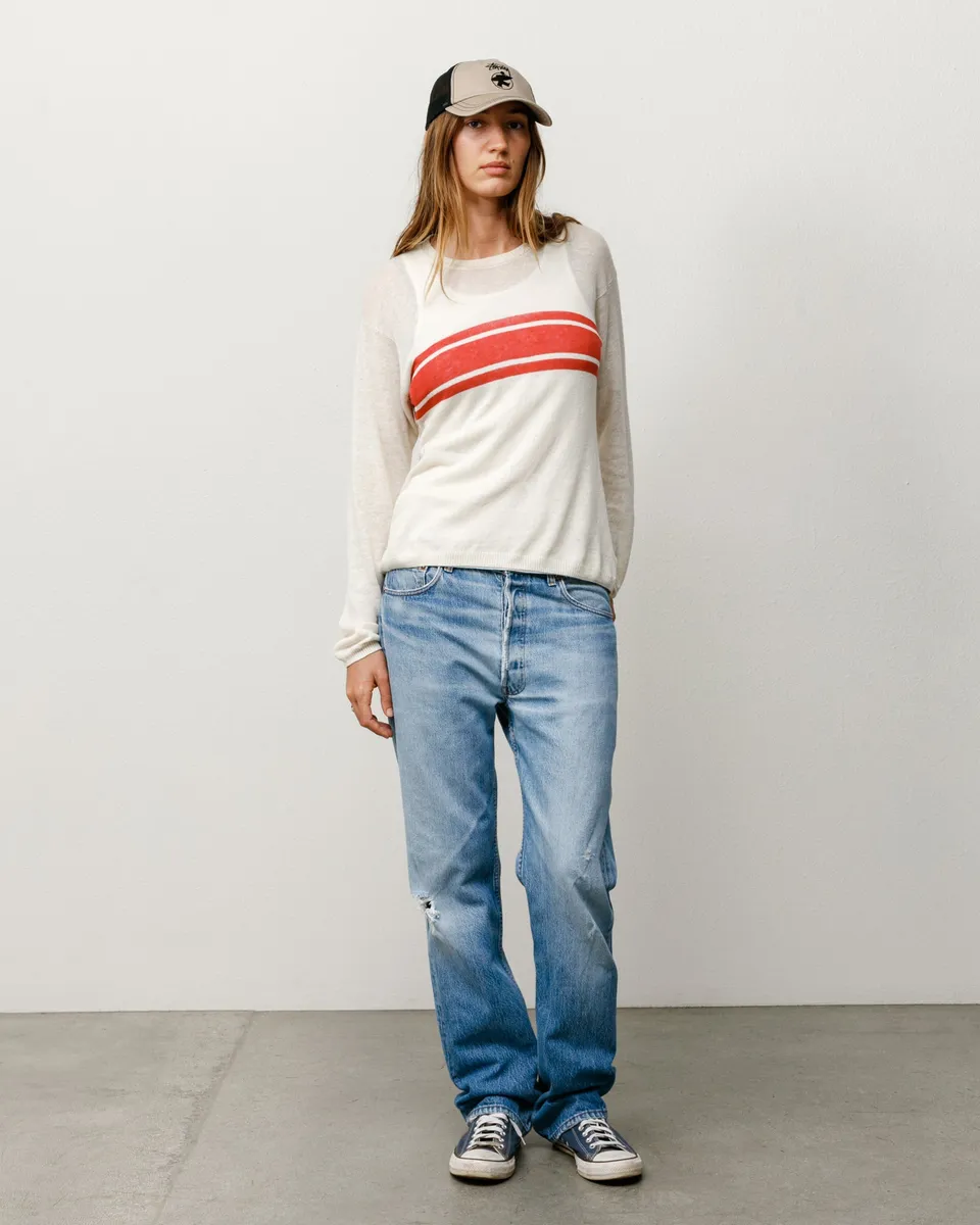 Stussy Lightweight Striped Sweater maglione Bone