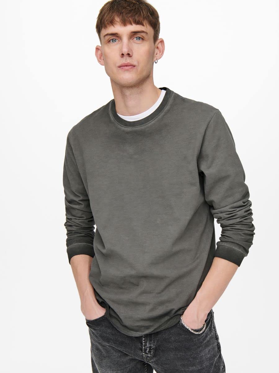ONLY & SONS Onsmillenium maglietta uomo nera M manica lunga