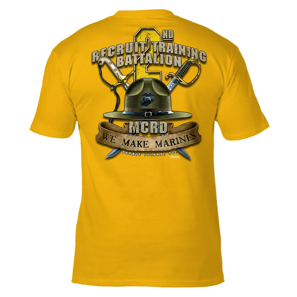 7.62 Design MCRD Parris Island 2nd Battalion T-Shirt Oro Cotone