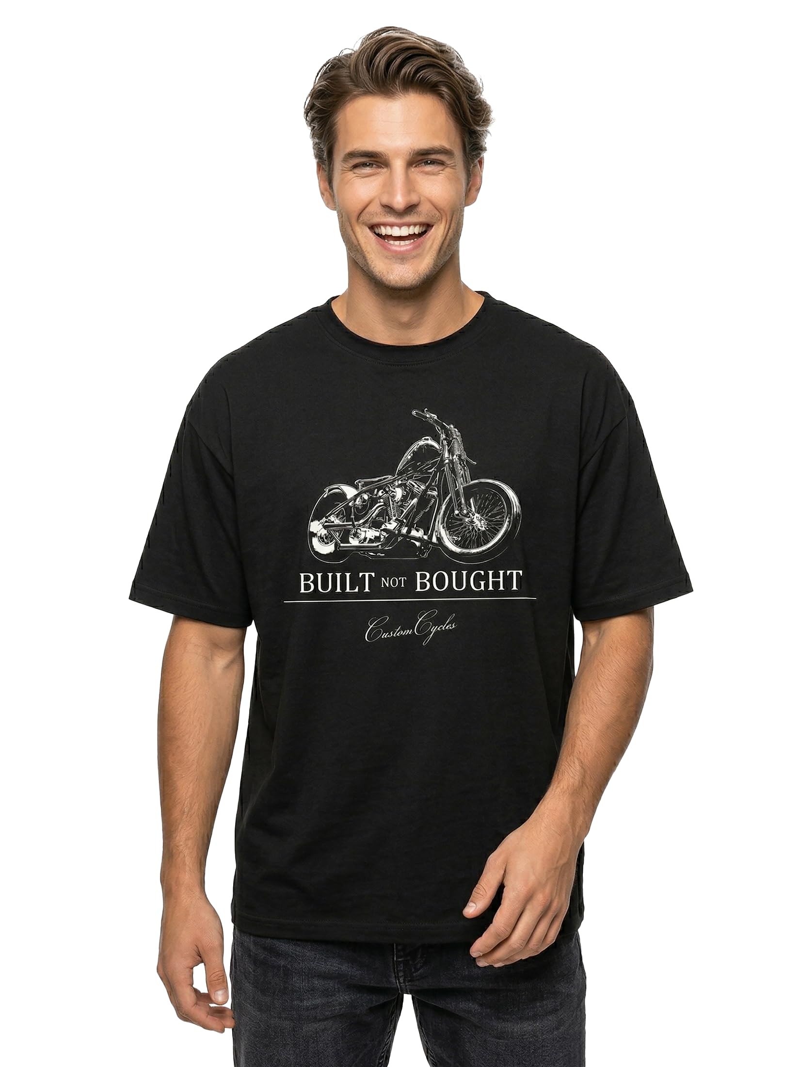 Makaya T-Shirt Uomo Moto Cotone Taglia M Nera