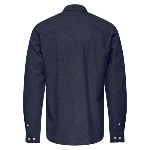 Only & Sons Cantley Camicia Uomo Blu Marina Manica Lunga