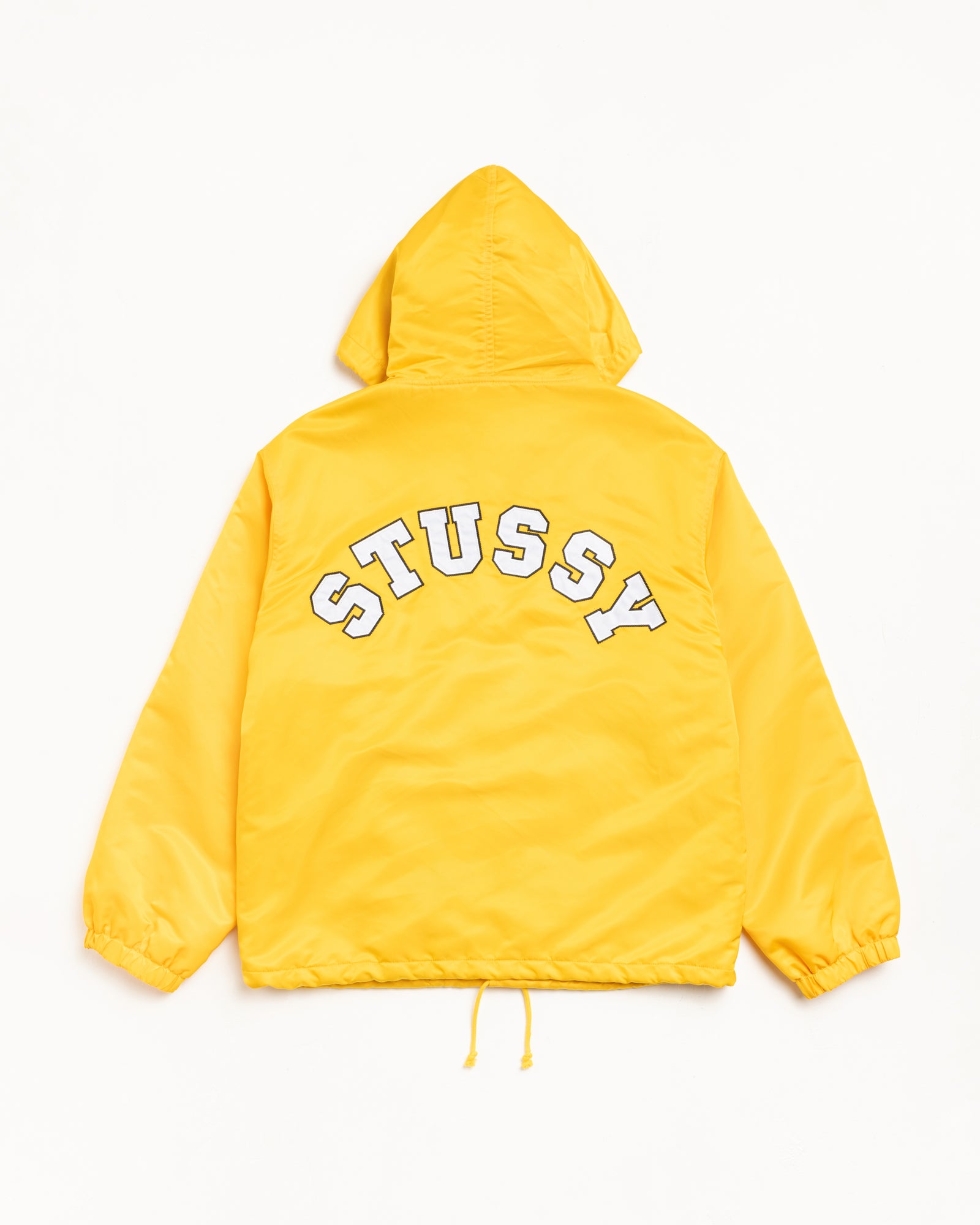 Stussy Hooded Coaches Jacket giacca gialla nylon imbottita